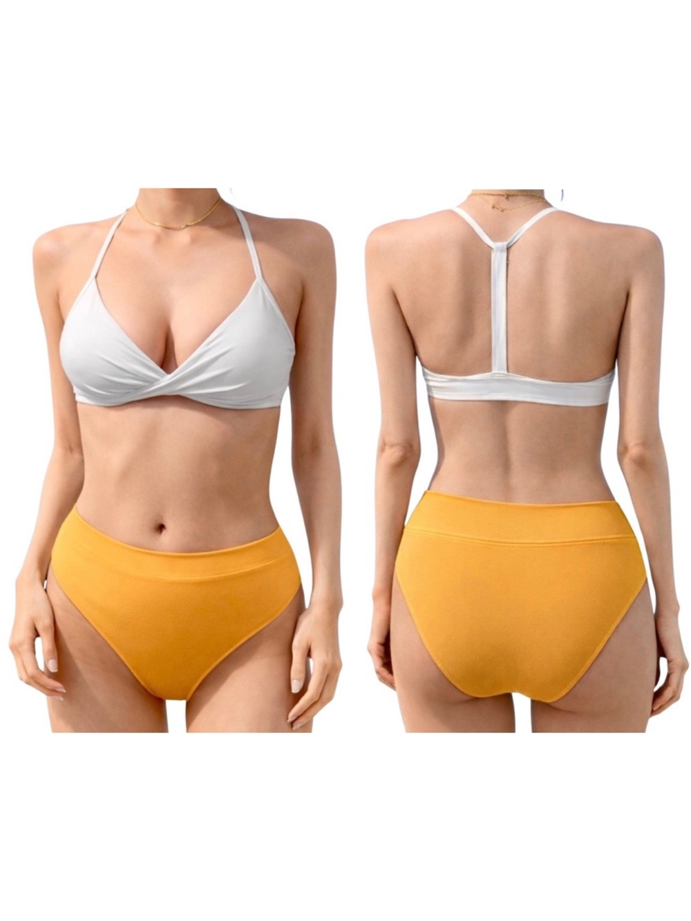 Cupshe Bikini Set • High-Waisted Bottoms & Wrap Top in Large • NEW WITH TAGS